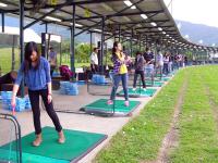 Students playing golf during the Golf Fun Day